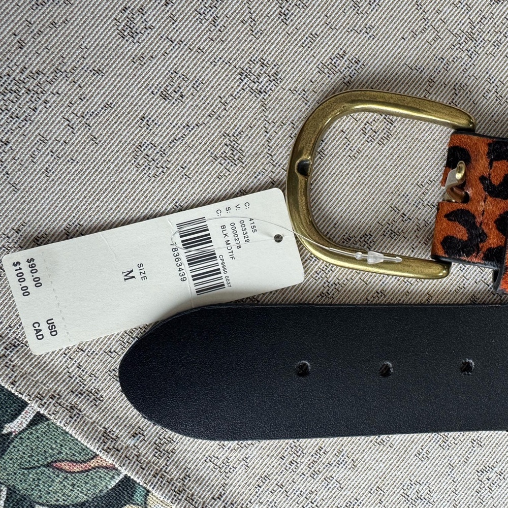 NWT Anthropologie wide tabby belt, stretchy, leopard, M - Picture 4 of 11